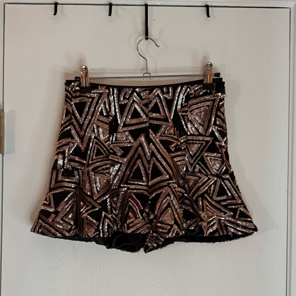 Lucy Paris black/bronze sequin shorts XSmall